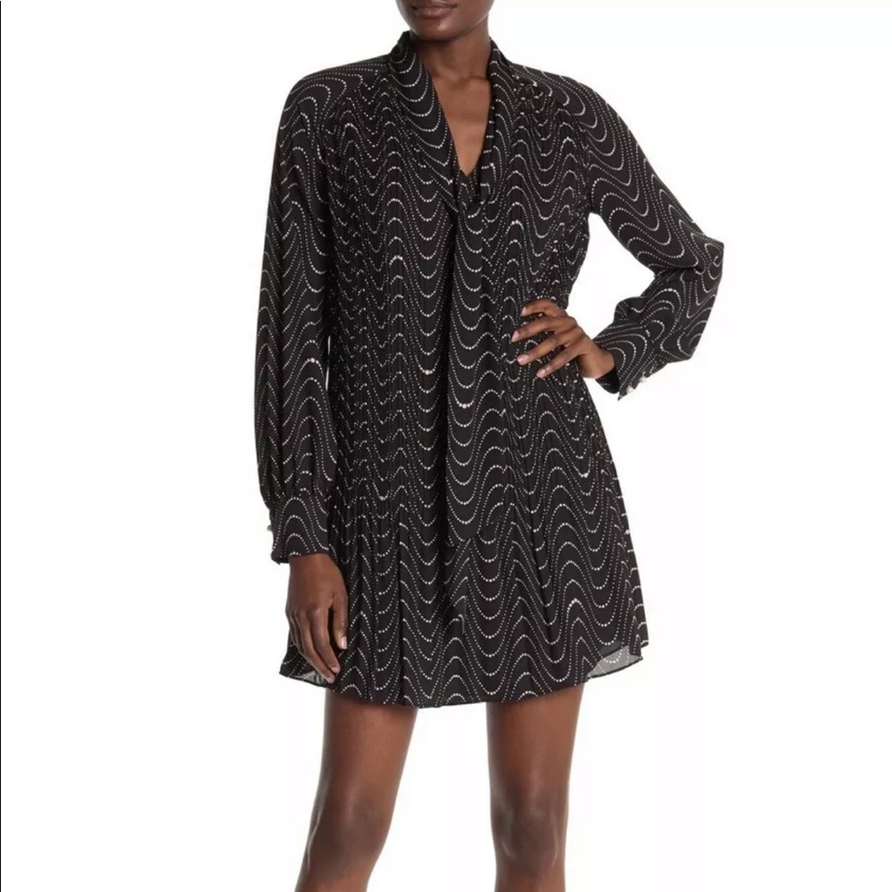 KATE SPADE Wavy Dot Shift Dress Black  NWOT